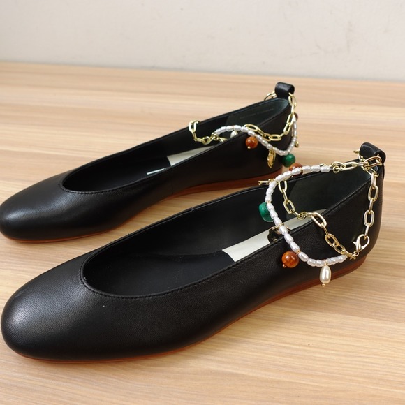 Dolce Vita Shoes - Dolce Vita Ballet Flats Womens 7 Black Whimsical Y2K Chain Pearl Charm NEW $150